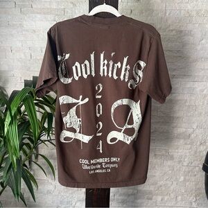 COOL KICKS 2024 Los Angeles Chocolate Brown Cotton Tee Shirt Size Small